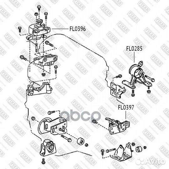 FL0285 подушка двс Toyota RAV4 05 FL0285 fixar