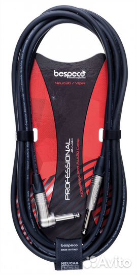 Кабель гитарный Bespeco NCP600 6 m (прямой/угловой