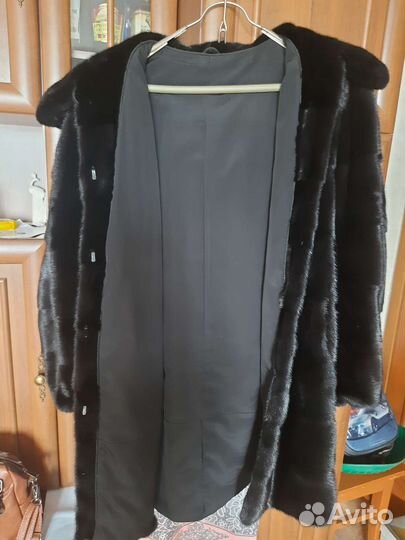 Шуба норковая с капюшоном