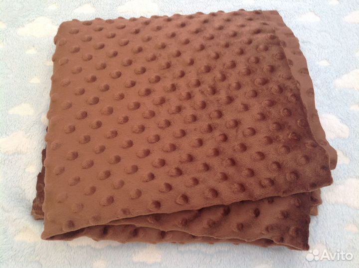 Плюш минки 2 отреза 100*180 мята и шоколад