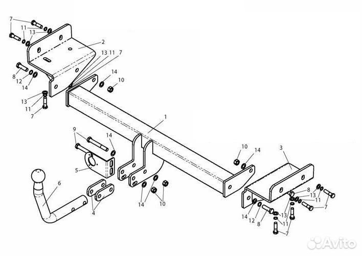 Фаркоп на Kia Sportage/Hyundai ix35, с 2010 г. в