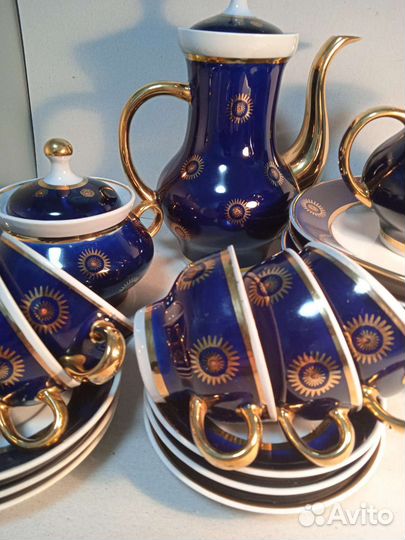 Сервизы кофейный,чайный кобальт СССР