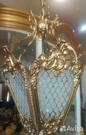 Бронза,Винтажная Люстра Фонарь СССР
