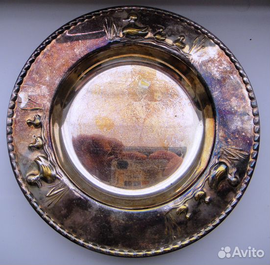 Тарелочка, глубокое по серебрение. Европа 60-гг