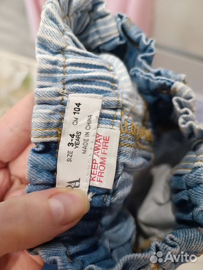 Джинсовые шорты zara 104