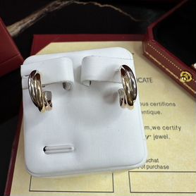 Cartier trinity серьги золото 750 пробы