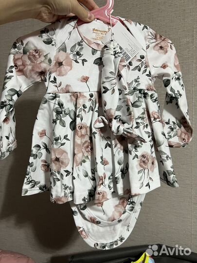 Платье-боди с повязкой для девочки новое