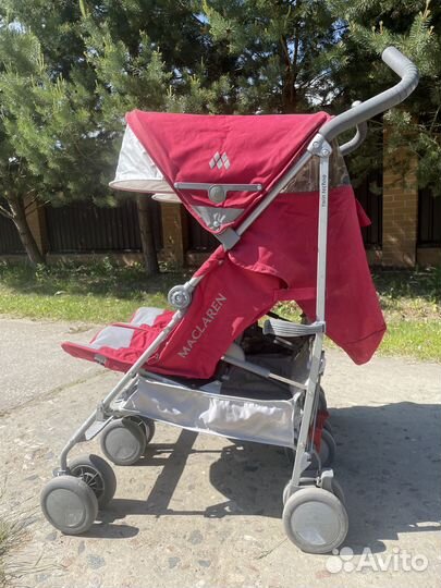 Коляска трость Maclaren Twin Tehno (б/у), красная