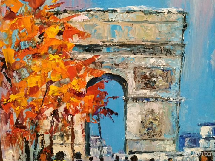 Картина маслом городской пейзаж