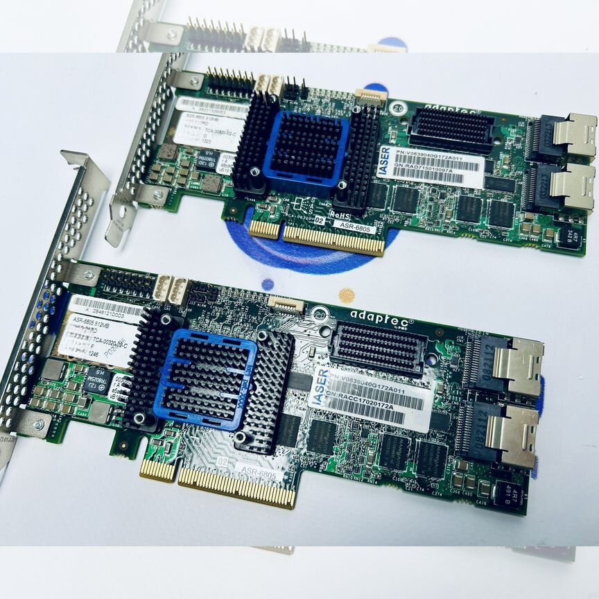 [4SATA] Контроллер Adaptec 6805 + Кабели Лот 4sata