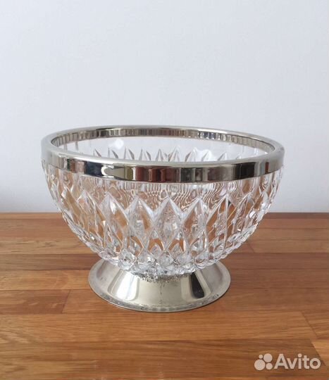 Большая хрустальная ваза конфетница салатник СССР