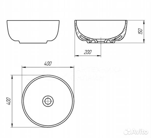 Раковина Cersanit Moduo 40 Ring