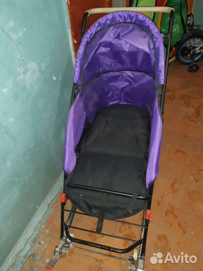 Детские санки коляска с колесами бу