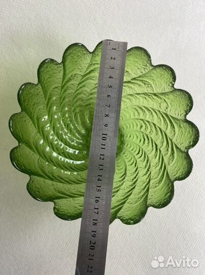 Ваза, фруктовница. СССР. Хвойного зеленого цвета