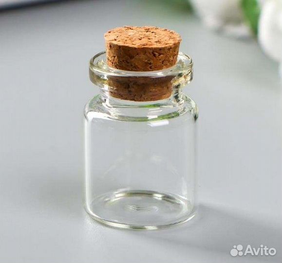 Мини бутылочки с пробкой, стеклянные