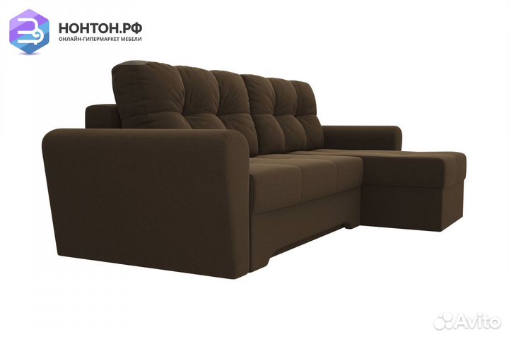 Диван угловой еврокнижка Амстердам микровельвет ко