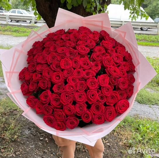 Букеты из 101 Розы 70см