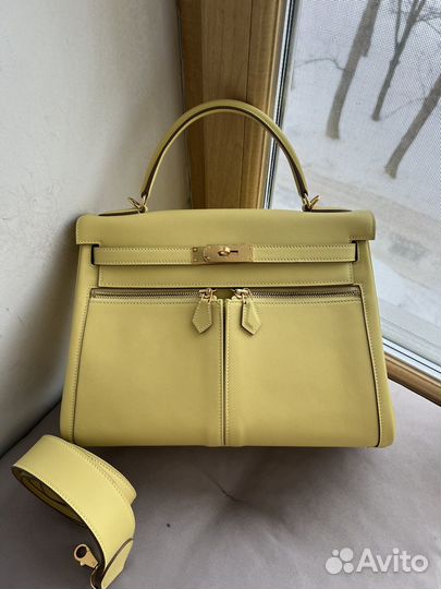 Сумка Hermes Kelly Lakis 32 yellow