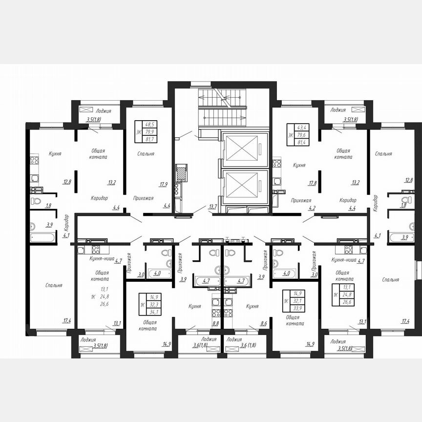 Квартира-студия, 33,9 м², 3/17 эт.