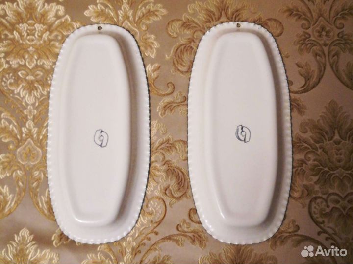 Блюдо для рыбы. Эмалированное. Размер 26х12 см