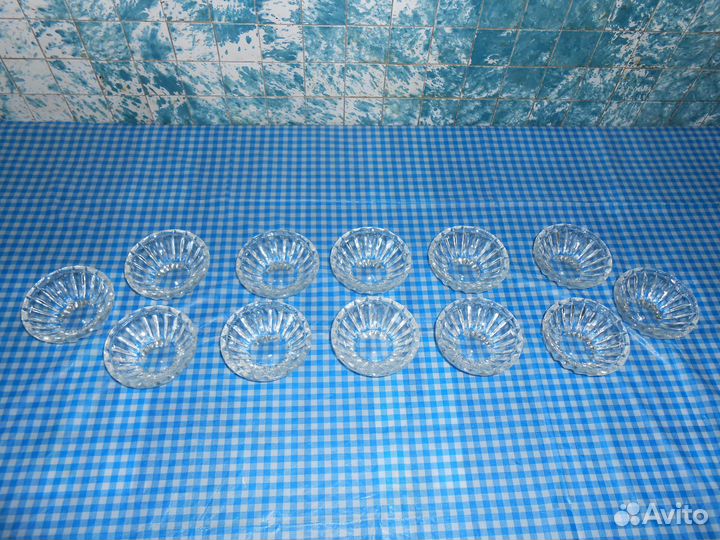 12 стеклянных Розеток Высота 3,5 см, Диаметр 7 см