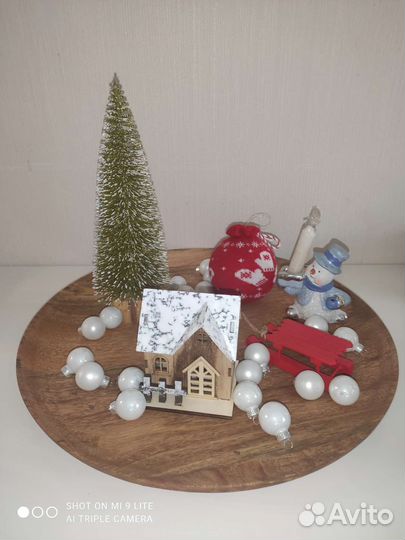 Домик с подсветкой новогодний декор