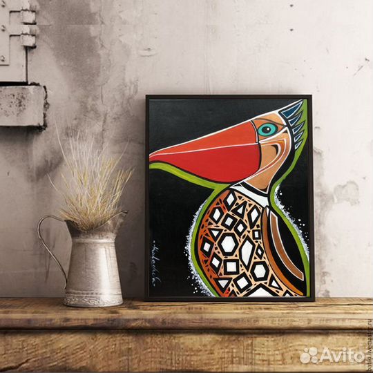 Картина интерьерная с золотой поталью и текстурой