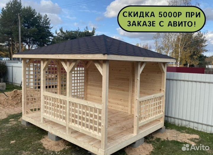 Деревянные беседки для дачи