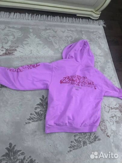 Balenciaga offshore zip hoodie розовая