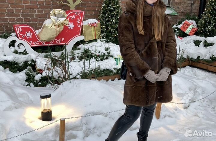 Шуба норковая с капюшоном 42 44