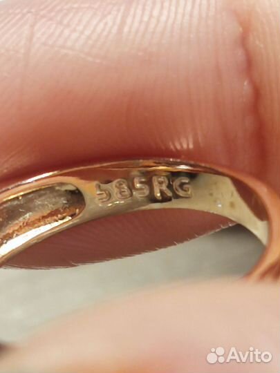 Кольцо с пробой 585 RG позолота