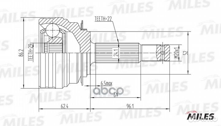 ШРУС chevrolet lanos 1.4-1.5 97- нар. -ABS general