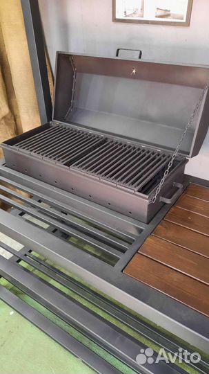 Мангал с крышей в стиле loft