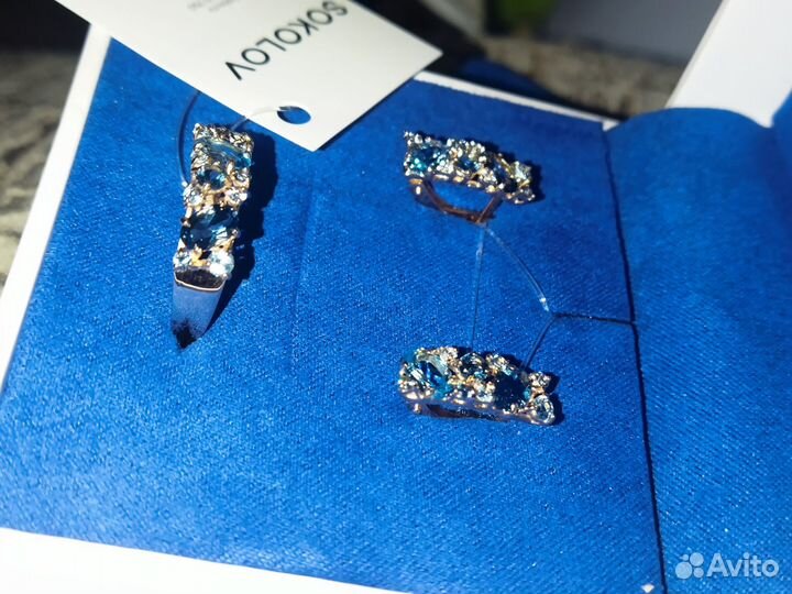 Золотой набор с топазами