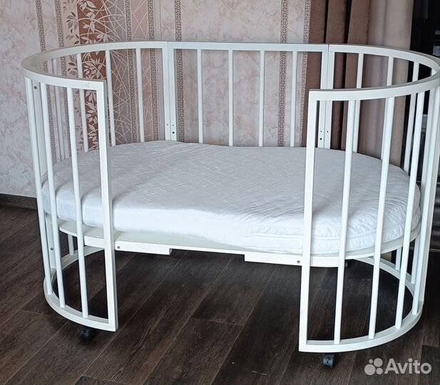 Детская кроватка трансформер круглая