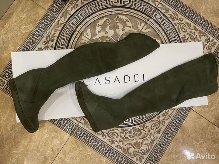 Сапоги замшевые casadei