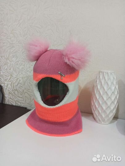 Шапка шлем для девочки 48 50