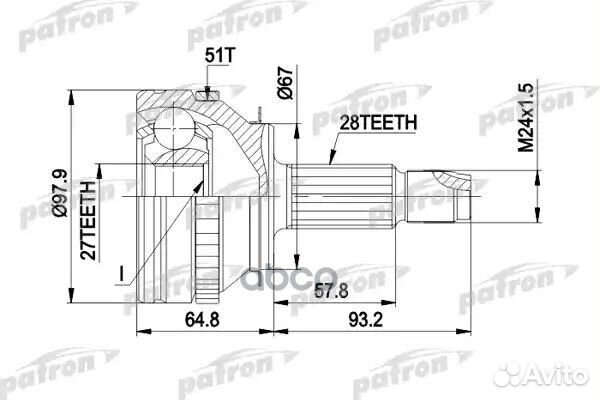 Шрус наружн к-кт opel: movano самосвал 99 , RE