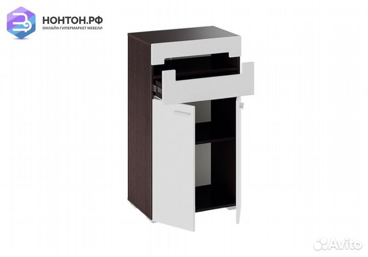 Тумба комбинированная Фьюжн венге линум / белый гл
