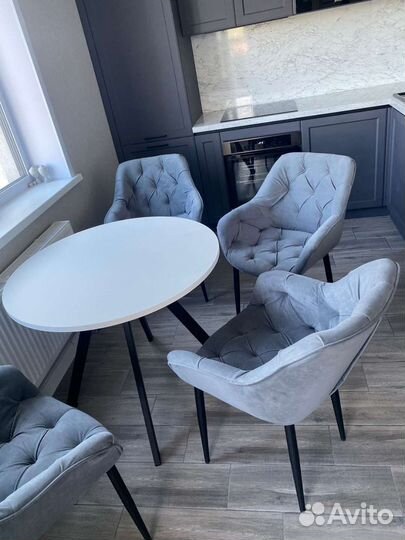 Стулья Данкор в сером велюре