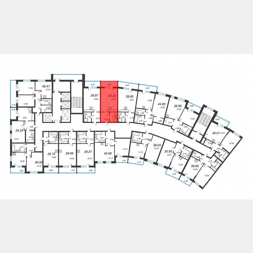 Квартира-студия, 31,4 м², 21/22 эт.