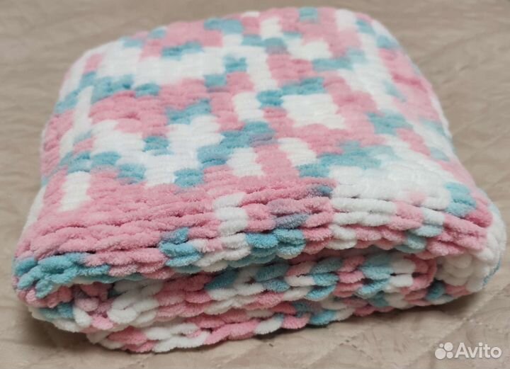 Плед детский вязаный новый