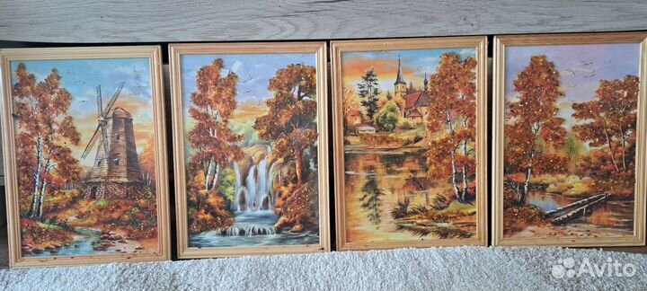 Картина с янтарем