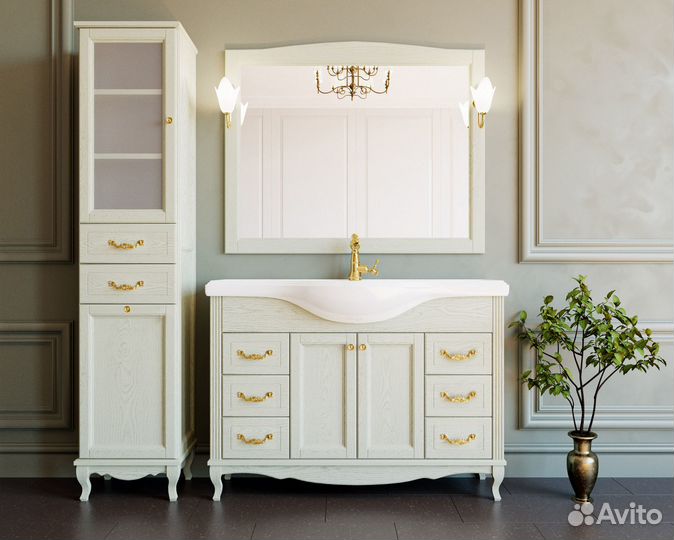 Шкаф-пенал ValenHouse Эллина 40 L с бельевой корзи