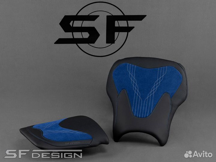 Сиденье Honda CBR600RR White Lines Blue Alcantara