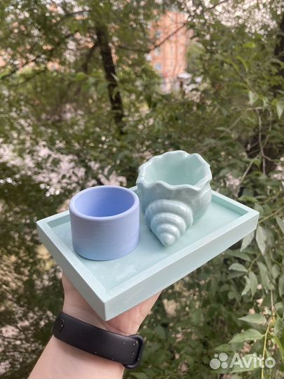 Кашпо ракушка / поддон (горшок)