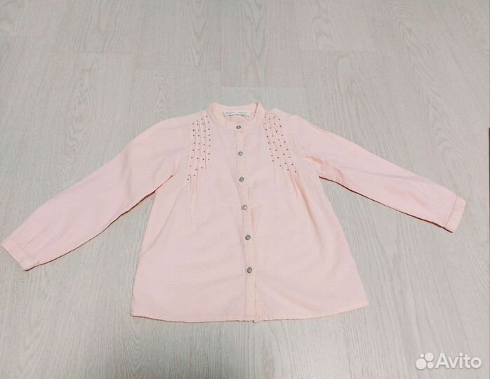 Рубашка Zara, размер 110, цвет бледно розовый