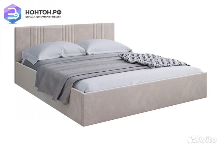 Кровать Амелия велюр бежевый