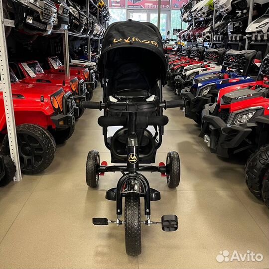 Детский велосипед трехколесный с ручкой