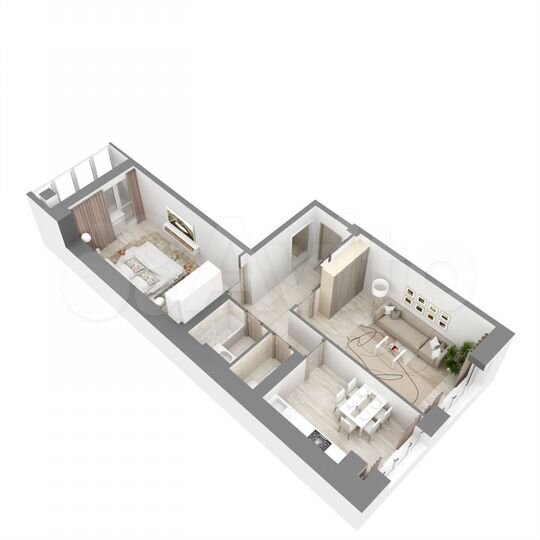 2-к. квартира, 57,1 м², 16/16 эт.